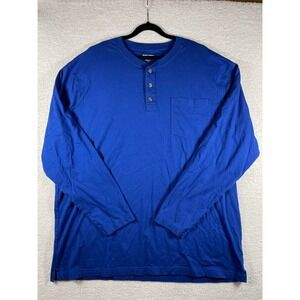 duluth trading longtail t long sleeve henley button neck all cotton 2XL workwear